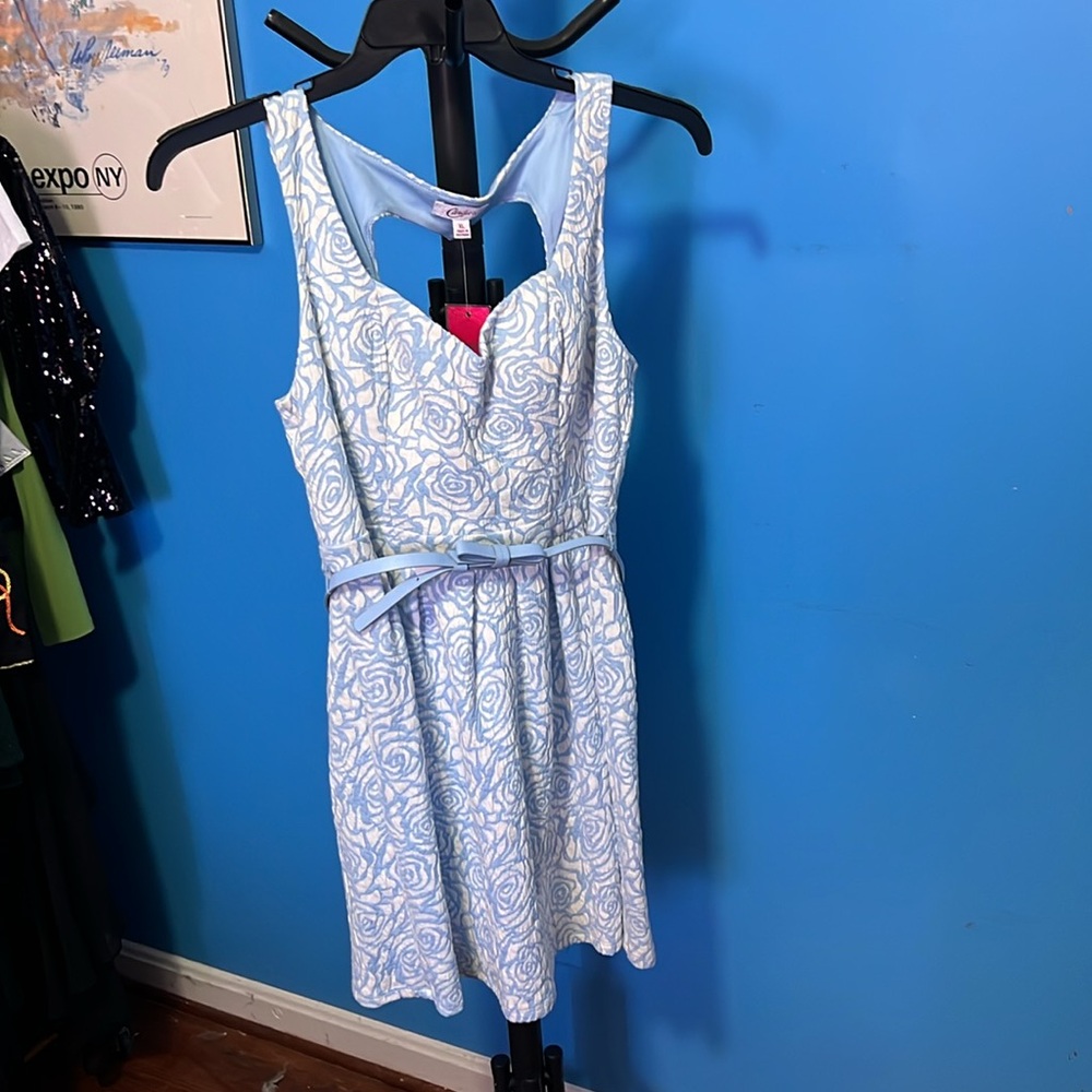 NWT Candie’s ombry blue & white sweetheart neckline heart back Dress- junior XL
